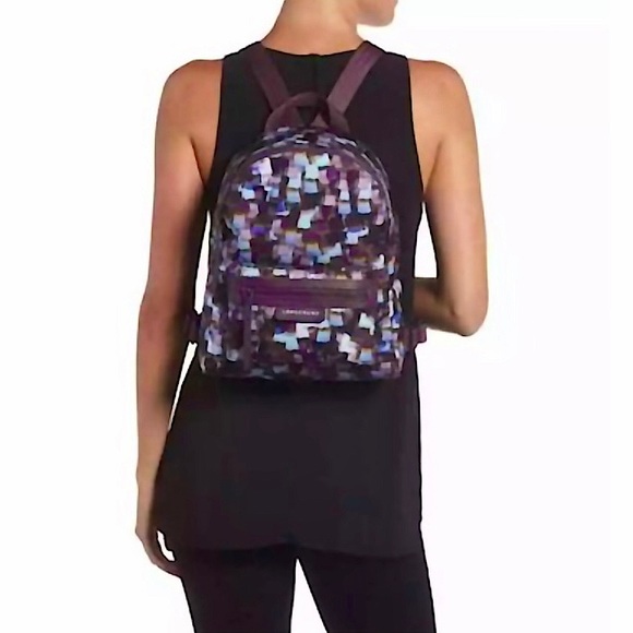 Longchamp Le Pliage Neo Vibration Purple Black Nylon Backpack - Picture 2 of 6